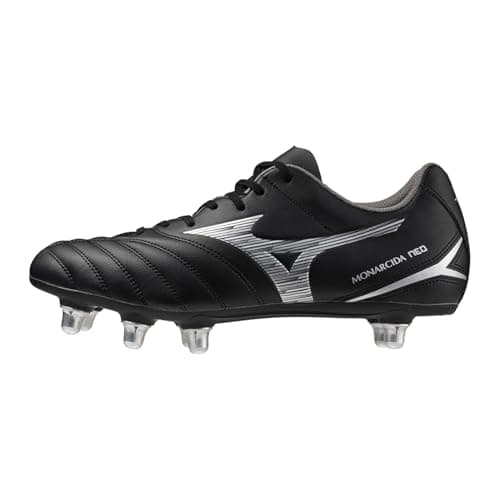 Mizuno Monarcida Neo III Rugby Si, Zapatillas de rugby unisex para adulto, Black Silver, 40.5 EU