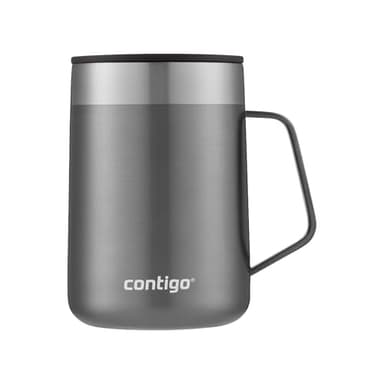 Contigo Streeterville Desk Mug, vaso de café aislado con asa de acero inoxidable, vaso de café para llevar con tapa, mantiene el calor hasta 5 horas, óptimo para oficina u hogar, 420 ml