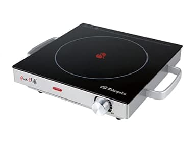 Orbegozo PCE 5000, Placa vitroceramica, 1 fuego, 2000 W, termostato regulable, apto para cualquier material, cuerpo acero inoxidable