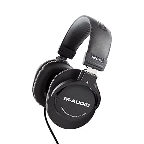M-Audio HDH40 - Auriculares de estudio con diseño cerrado, diadema flexible y cable de 2,7 m para grabación y monitorización en estudio, podcasts, etc