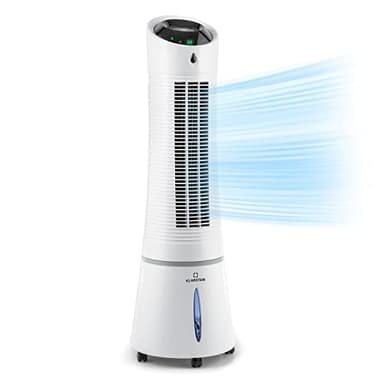 Klarstein Aire acondicionado 4 en 1: enfriador de aire, ventilador, humidificador e ionizador I Depósito de agua de 6 L, oscilación, 210 m³/h, temporizador I sin tubo de escape, portátil, blanco