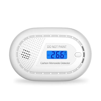 RUNIDUR Detector de Monóxido de Carbono Alarma Portátil con 10 Años de Vida útil, Detector de CO Plano sin Perforar Según Norma Europea EN 50291 para Chimenea Estufa,1 Pieza