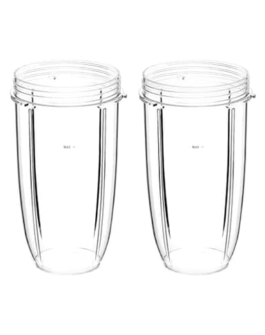 QWORK® 32 OZ Tazas Exprimidor de Repuesto Compatibles con Licuadora NutriBullet 900W / 600W (Paquete de 2)
