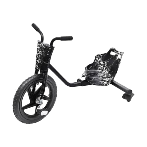 BAOCHADA Scooter Crazy Cart para niños, con 4 tipos de longitudes ajustables, rueda delantera Drift Trike de 40 cm, capacidad de carga máxima de 80 kg, 3 ruedas para niños a partir de 4 años (flash)
