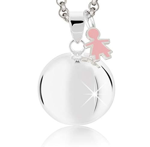 MAMIJUX® Llamador de ángeles para niña o madre, idea de regalo para embarazada, collar de mujer con llamador de ángeles, cadena de acero, Talla única, Acero inoxidable, No aplicable
