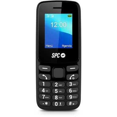 SPC Talk 2 – Teléfono móvil básico 4G | Batería de 6 Días | Pantalla 1,8" | Volumen Timbre 106 dB | De Bolsillo y Ligero, con cámara, Linterna y Radio FM | USB-C | 9 memorias rápidas | Negro