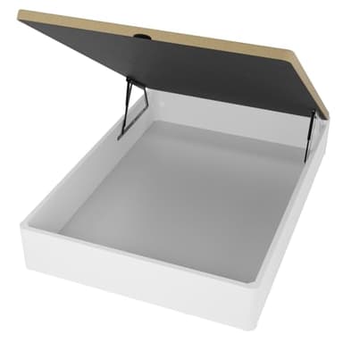 Somnia Descanso - Canapé Abatible de Madera Súper Reforzado con Gran Capacidad, Esquinas Redondeadas, 150 x 190, Blanco