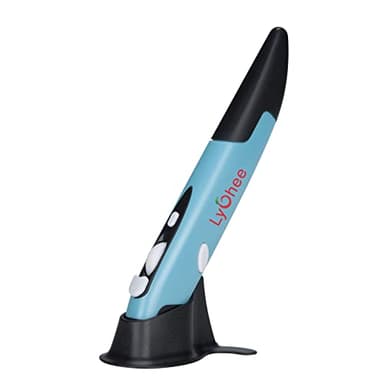 Lychee Ratón óptico inalámbrico, Forma de Pluma,2,4 GHz USB Wireless Optical Pen Mouse 500/1000 dpi Ajustable, para PC, Ordenador portátil, Mac (Azul)