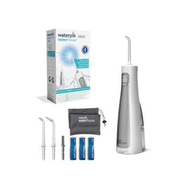 Waterpik Irrigador Inalámbrico con Agua a Presión Portátil con Batería Resistente al Agua para Eliminación de Placa Dental, Ideal para Viajar, Baños Pequeños y Usar en la Ducha, Negro (WF-03UK010)