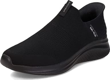 Skechers Ultra Flex 3.0 Smooth Step, Zapatillas Hombre, Black Knit Trim, 41 EU