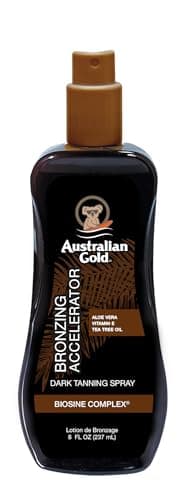 Australian Gold, Aceite Antioxidante corporal para pieles oscuras, de color marron, acelerador del bronceado - 237 ml.