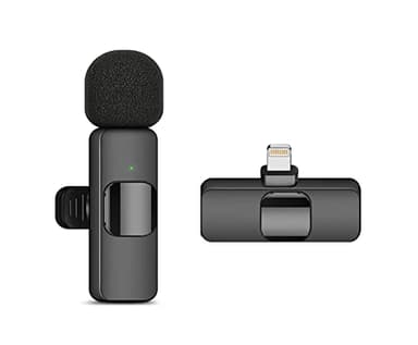 HUACAM Micrófono inalámbrico Lavalier para iPhone para grabación, transmisión en Vivo, Youtube, Tiktok, Facebook, cancelación de Ruido Inteligente, Mini micrófono de sincronización automática