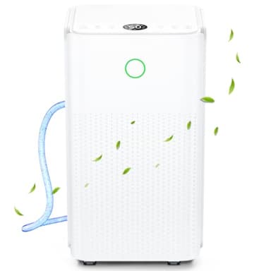 Deshumidificador Electrico 12L/24H, Deshumidificadores Silencioso con Ruedas y Asa, 3 Modos, Temporizador 24H, Tubo de Drenaje Drenaje Continuo, Control de Humedad - Ideal para Casa/Apartamento/Sótano