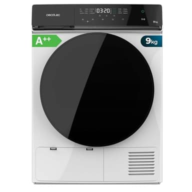 Cecotec Secadoras Bolero DressCode Dry 9400 A++. Secado Automático, Bomba De Calor, Capacidad 9Kg, Clase A++, Full Touch, 15 Programas, Tambor Acero Inoxidable, KidLock, Función Delay Start