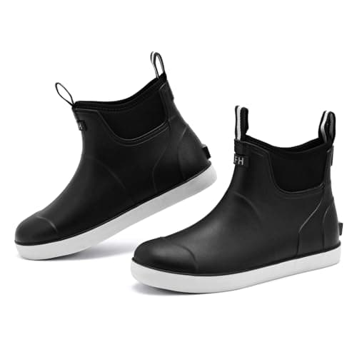 Rumkok Botas De Seguridad Para Hombre, Botines Agua Hombre, Antideslizante Hermético De PVC Botas, Botas De Tobillo Para Adultos