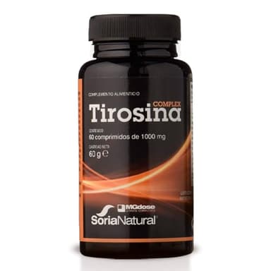 Soria Natural Tirosina Complex – Favorece el Rendimiento Físico y Mental – Aminoácidos, Vitaminas y Minerales - 100% Natural – Bote con 60 Comprimidos de 1000 mg