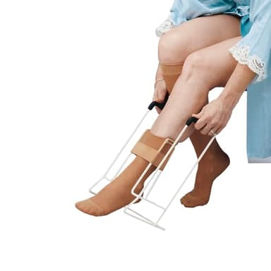 HEYOUTH Calzador de Calcetines,Calzador de Medias de Compresión,Ayuda para Poner Calcetines,Cómodas Empuñaduras de Espuma,Poner Calcetines Personas Mayores