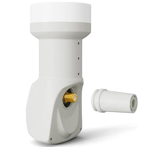 TECHZOCO Conversor LNB Universal, LNB para Antena parabolica, Universal Single LNB, LNB Sat Digital (DVB-S2), Ruido 0,1 dB, 8K, 4K, UHD, HDTV, 3D, Impermeable, Conexión F Chapado en Oro