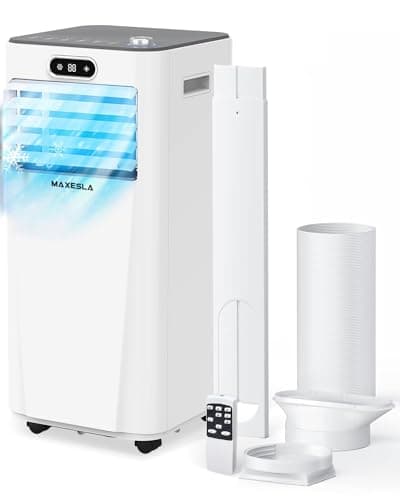 Maxesla Aire Acondicionado Portatil con Pantalla Frontal Digital, 9000 BTU con Control de Perilla, Velocidad del Viento 330M³/H Ar Condicionado, Climatizador Portatil con 3 Velocidades, Cooling Fan