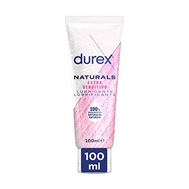 Durex Naturals Extra Sensitivo Lubricante, Aloe Vera, 100 Porciento Natural Sin Fragancia, Colorantes Ni Agentes Irritantes - 100 ml (Paquete de 1)