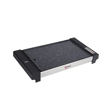 Jata GR3000 Plancha de Cocina Electrónica con 4 temperaturas, Antiadherente, 2700 W, Resistencia en forma M, Medidas 48 x 32 cm, Fabricada en España, Fácil limpieza, Bandeja recogesalsas