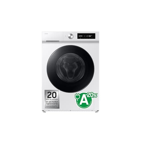 Samsung WW90DB7U94GEU3 - Lavadora AI EcoBubble, 11 kg, A-20% con Super Speed 39, Vapor, Color Blanco