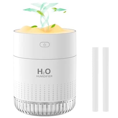 Humidificador de Aire, Sueño con la Luz Nocturna y dos Modos de Nebulización, Apagado Automático, Humidificador Bebes para Dormitorio, Oficina y Plantas, Hogar(Blanco)