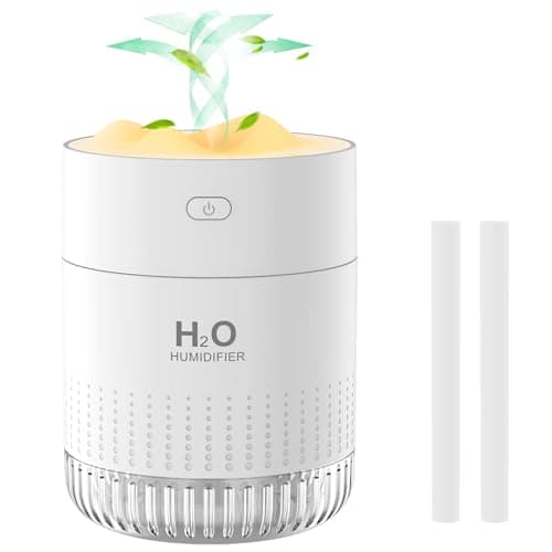 Humidificador de Aire, Sueño con la Luz Nocturna y dos Modos de Nebulización, Apagado Automático, Humidificador Bebes para Dormitorio, Oficina y Plantas, Hogar(Blanco)