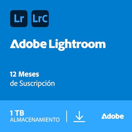 Adobe Lightroom incl. Lightroom Classic 1TB | Editor foto AI | 1 Año | PC/Mac | Descarga Digital