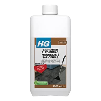 HG Limpiador de Alfombras, Moquetas y Tapicerías, Efecto Repelente de Suciedad, Elimina la Suciedad de la Mayoría de Tejidos, Rápido y Fácil, Producto 95 - 1L (151100130)