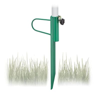 Relaxdays Pincho Sombrilla, Grosor Palo Parasol hasta 32 mm, Jardín, Camping, Playa, Soporte Sombrillas, Acero, Verde