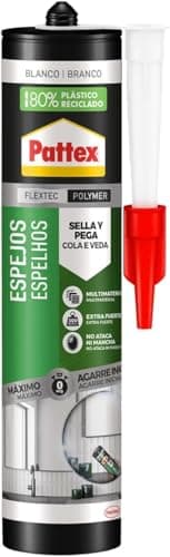 Pattex Espejos (1 x 280 ml), adhesivo para fijación y sellado de espejos, multimaterial, pegamento para cristal que no mancha, pegamento fuerte de larga duración, blanco
