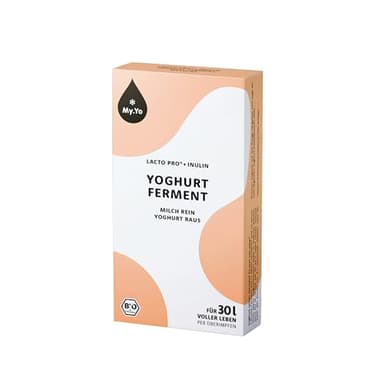 Fermento de yogur ecológico My.Yo, con bifidobacterias e inulina, para hacer yogur casero fresco y delicioso