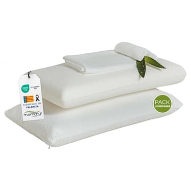 MOMMY CONFORT - Pack 2 Almohada Viscoelastica 70 cm - Funda Lavable Aloe Vera Plus Confort, Almohadas Viscoelasticas Adaptable al Cuello, Doble Funda Cremallera, Termoreguladora, Fabricada en Valencia