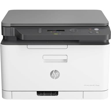 HP Color Laser MFP 178nw 4ZB96A, Impresora Láser Color Multifunción, Imprime, Escanea y Copia, Wi-Fi, Ethernet, USB 2.0 alta velocidad, HP Smart App, Panel de Control LCD, Blanca y Gris