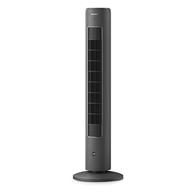 PHILIPS Ventilador de torre Serie 5000, altura de 105cm, oscilación, mando a distancia, temporizador, 3 modos, 40 W, flujo de aire potente y silencioso, Negro