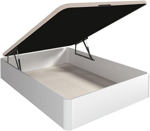 HOGAR24 ES | Canapé Abatible Noruega | Arcón de Almacenaje de Gran Capacidad | Tapa con Válvulas de Transpiración | Color Blanco | Medida: 90x190 cm
