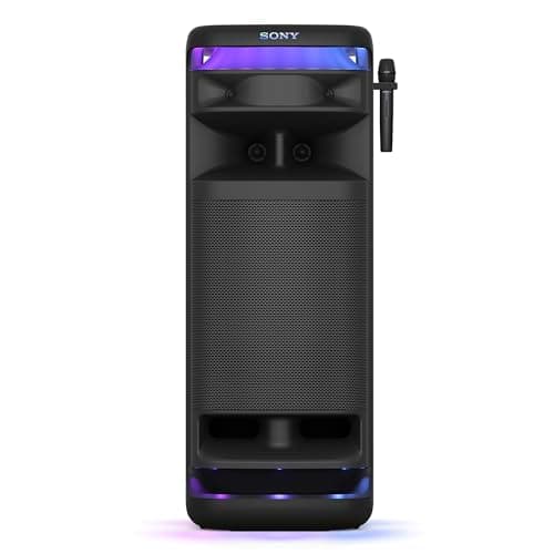 Sony ULT TOWER 10, Altavoz bluetooth para fiestas con ULT POWER SOUND y Deep Bass, altavoces X-Balanced, iluminación LED 360, funciones para fiestas, micrófono inalámbrico, portátil, ruedas giratorias