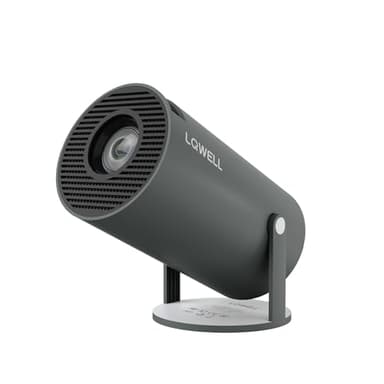 LQWELL® Proyector, Mini Proyector, Soporta WiFi 5G, BT5.0 con Sistema Operativo Android 11.0, Keystone Automático, Ángulo de 220 Grados para Teléfono/PC/Computadora, HD, Gris