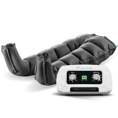 Venen Engel ® 6 equipo de masajes por presoterapia para casa con pantalones, 6 cámaras de aire desactivables, tiempo y presión fáciles de configurar, masaje sin interrupciones