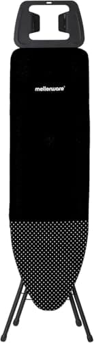 Mellerware - Tabla de Planchar Steezy Board | Altura Regulable | Funda Resistente 100% Algodón | Gran Superficie 110x32.5cm | Estructura para plancha | Ligera Manejable | Patas Antideslizantes…