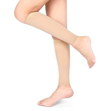 Calcetines de compresión de pantorrilla, medias de compresión para varices, multera protege23-32 mmHg Clase 2 para hombres y mujeres, ultra ligera, elástica del tratamiento, varices, beige, L