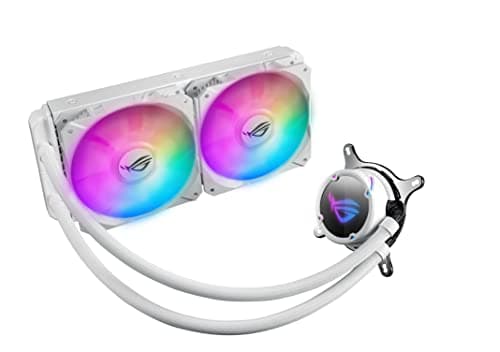 ASUS ROG STRIX LC 240 RGB White Edition, Cooler CPU All-in-One ROG, con iluminación Addressable RGB, Aura Sync, revestimiento de bomba NCVM y ventilador del radiador ROG 120 mm