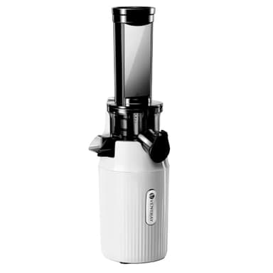 Ventray Ginnie Extractor de zumos y verduras - Slow Juicer con función de masticación inversa, Licuadora para Verduras y Frutas, Fácil de Limpiar, Extracción Lenta 60 rpm, Sin BPA, Blanco