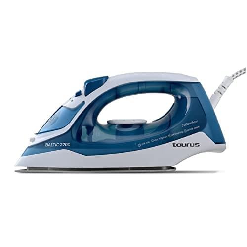 Taurus Baltic 2200 – Plancha 2200W, Suela Silver, Gran Deslizamiento, Golpe de Vapor de 110 g/min, Cable abatible, Sistema antical, ELECTRÓNICOS, Azul/Blanco