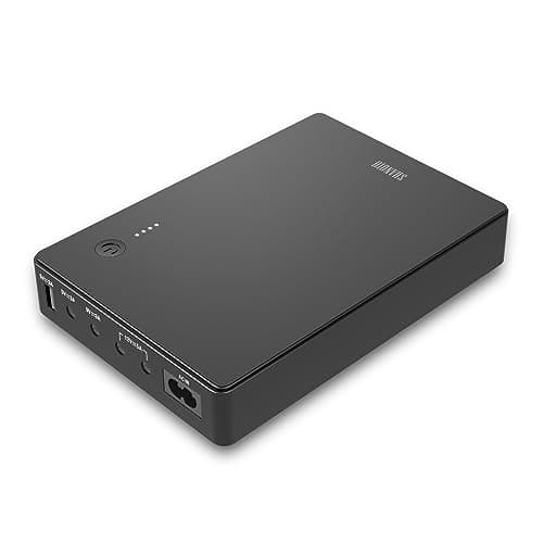 Shanqiu SAI Mini UPS para WiFi, Router, Módem, Cámara de Vigilancia, Entrada AC Salida 5V USB 5V 9V 12V DC 3A (74Wh)
