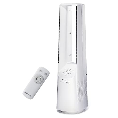 Pro Breeze Ventilador de torre silencioso sin aspas de 101 cm con 6 velocidades y mando a distancia – Oscilación 60º, 5 modos, temporizador – Ventilador grande y portátil para el hogar y la oficina