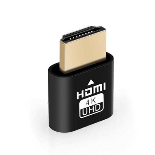 AXFEE 1 Pieza Emulador de Pantalla, Dummy Plug HDMI 4K Emulador, HDMI Dummy Plug Headless Ghost Display, para Gestión Remota PC, Compatible con hasta 3840 x 2160 a 60 HZ, Negro