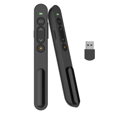 Puntero Presentaciones, Presentador de Diapositivas Remoto Mando para PowerPoint/Keynote/Hyperliens/Google Slides/PDF/MS Word para conferencias, reuniones, informes, PowerPoint, etc. Plug & Play