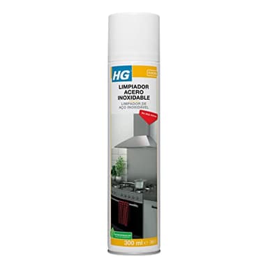 HG Limpieza Rápida para Acero Inoxidable, Elimina Grasa, Suciedad y Huellas Dactilares en Todas las Superficies de la Cocina - Spray de 300 ml (341030130)